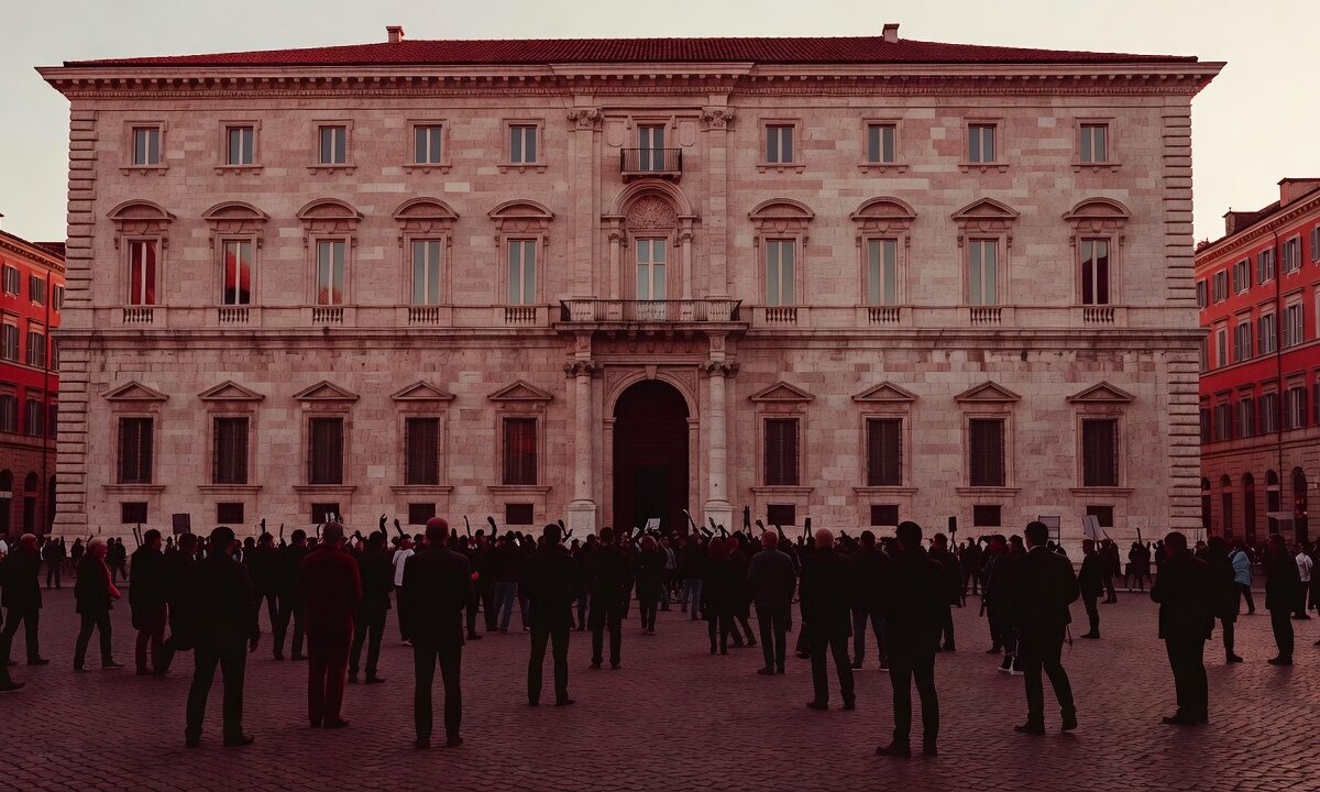 Immagine editoriale in evidenza: piazza vs palazzo